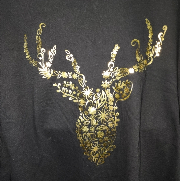 Legendary Whitetails black long sleeve T with gold foil deer design Large NEW - Picture 2 of 6